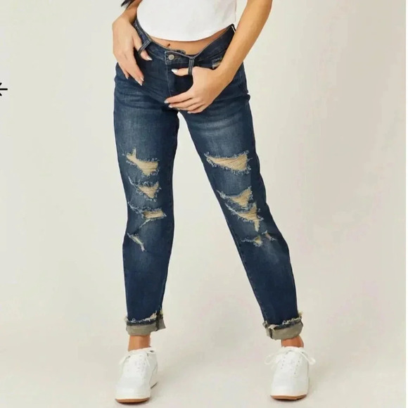 Judy Blue Skinny  Denim Jeans Jean High Rise Distressed Ripped Boyfriend 9 / 29 - Picture 11 of 11